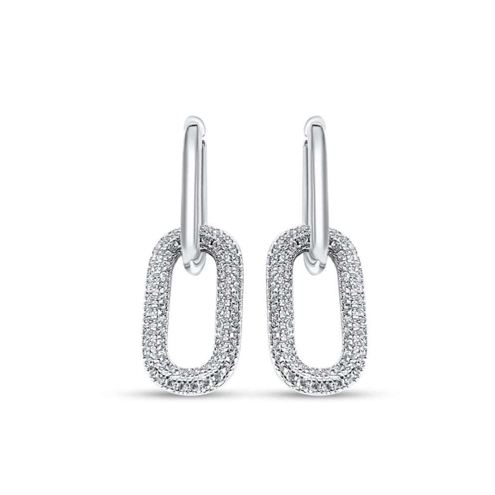 Pavé Oval Link Mini Drop Earrings Mystic Alchemy