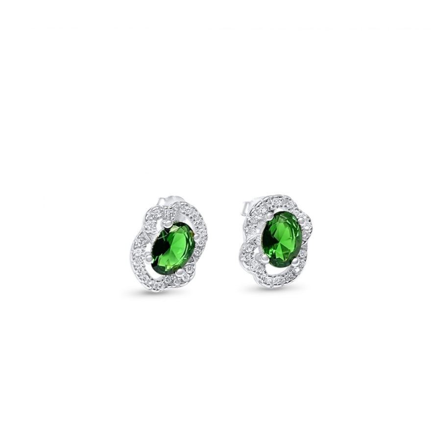 Verdant Halo Emerald Stud Earrings Mystic Alchemy