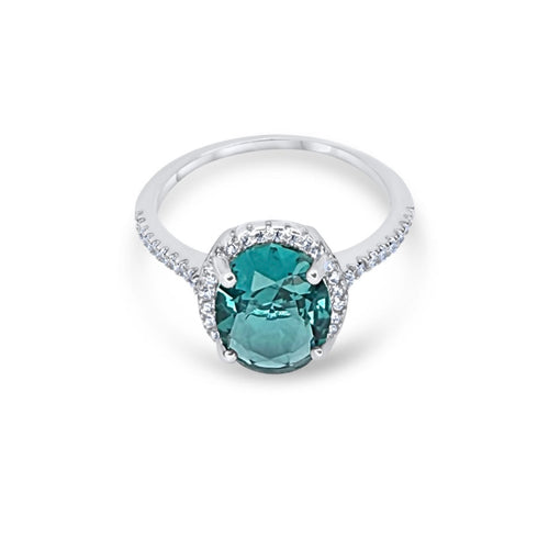 Aquamarine Serenity Ring with Zircon Accents Mystic Alchemy