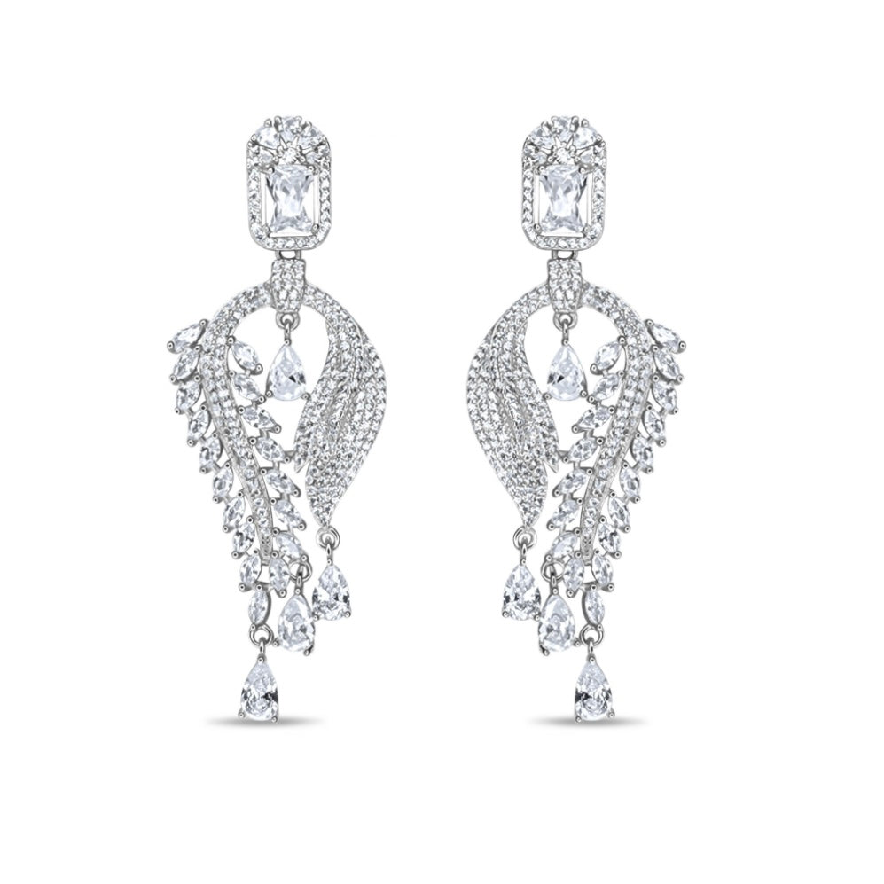 Luminous Cascade Zircon Drop Earrings Mystic Alchemy