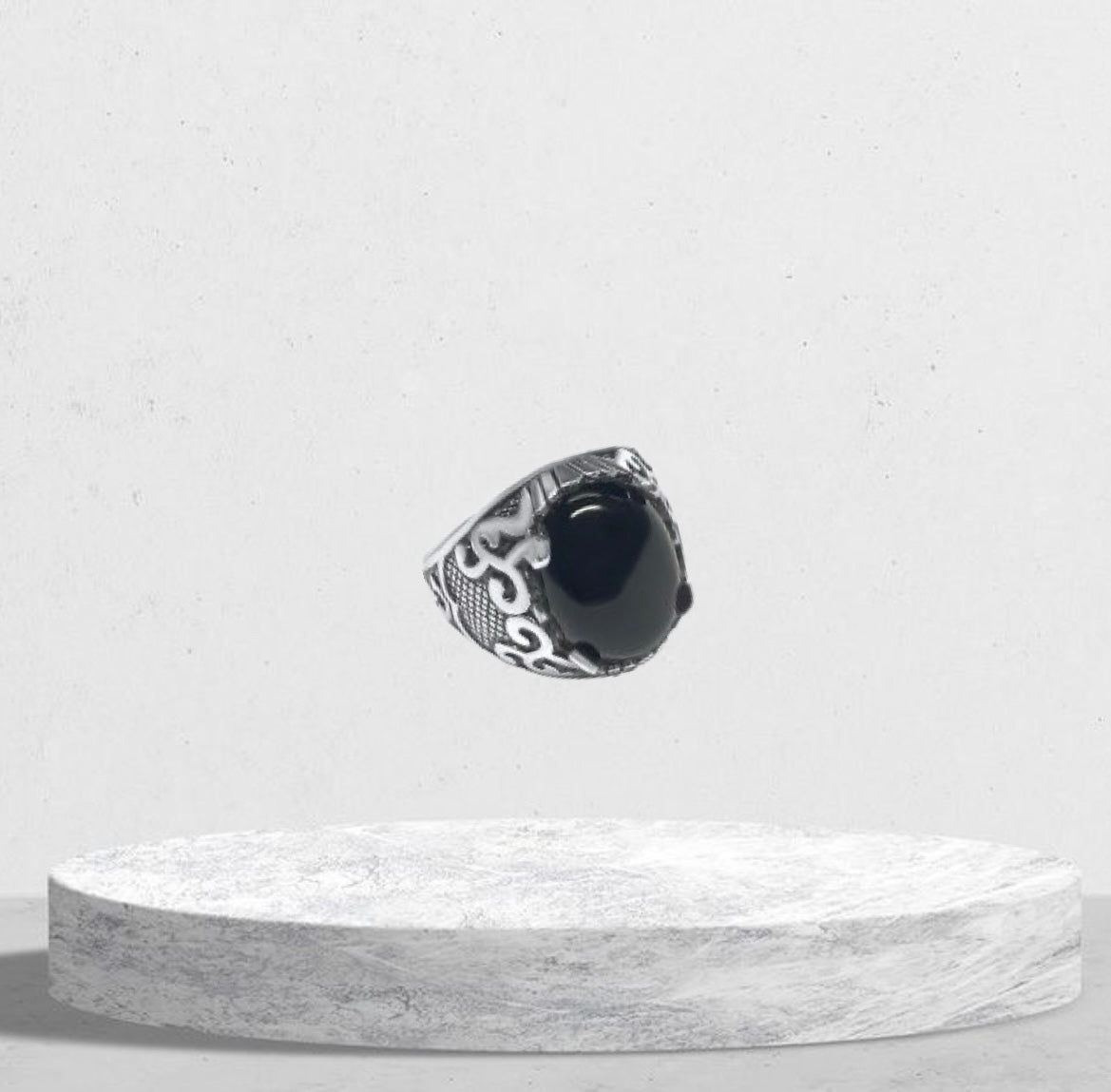 Silver ring with black stone - Mystic Alchemy 