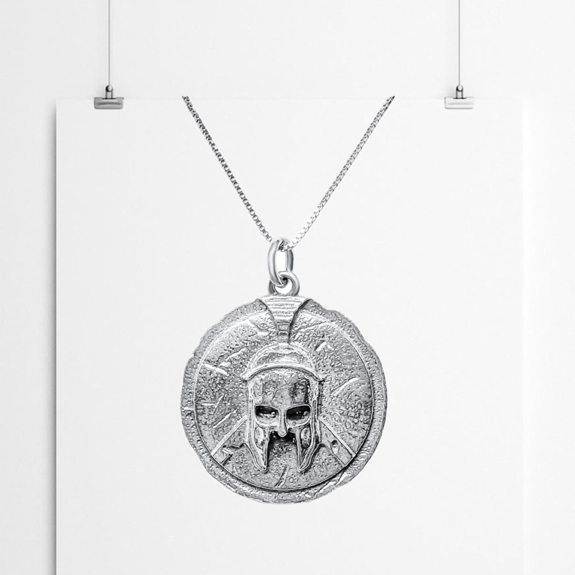 Greek Helmet Silver Necklace - Mystic Alchemy 