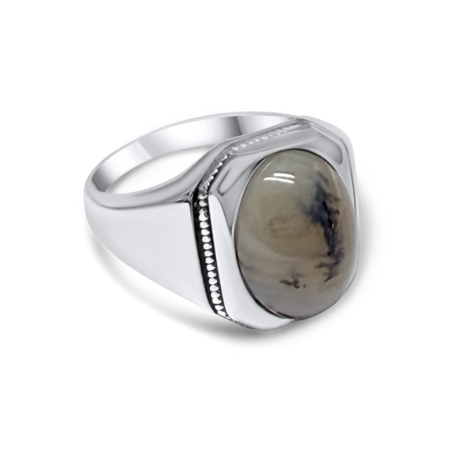 Silver Ring with Agate Stone Mystic Alchemy
