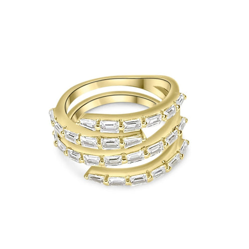 Aurora Halo Gold Plated Ring with Zircon Stones Mystic Alchemy