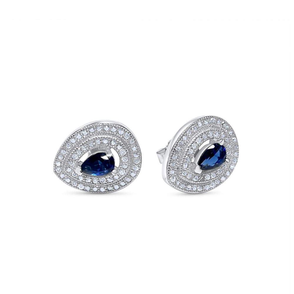 Sapphire & Zircon Stud Earrings Mystic Alchemy
