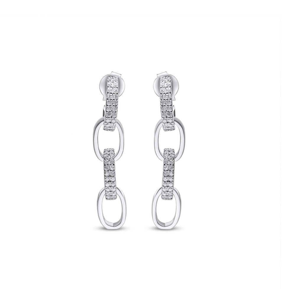 Ethereal Pavé Loop Silver Earrings Mystic Alchemy
