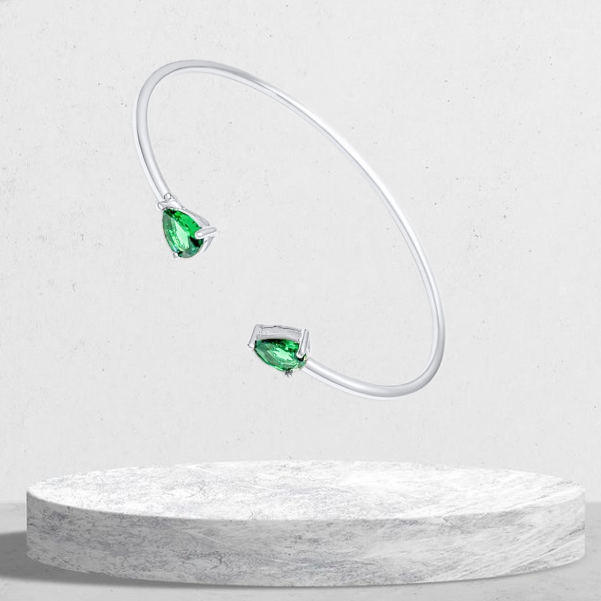 Silver 925 & emerald stones bracelet - Mystic Alchemy 