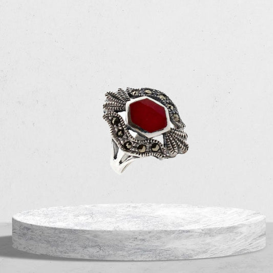 Coral Stone Ring - Mystic Alchemy 