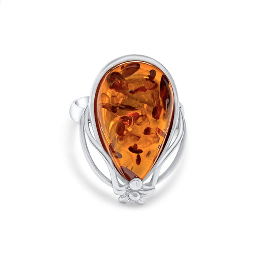 Silver 925 with amber stone ring Mystic Alchemy