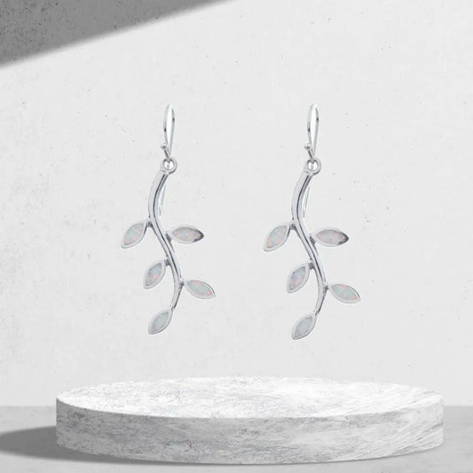 Silver 925 with white opal earrings - Mystic Alchemy 