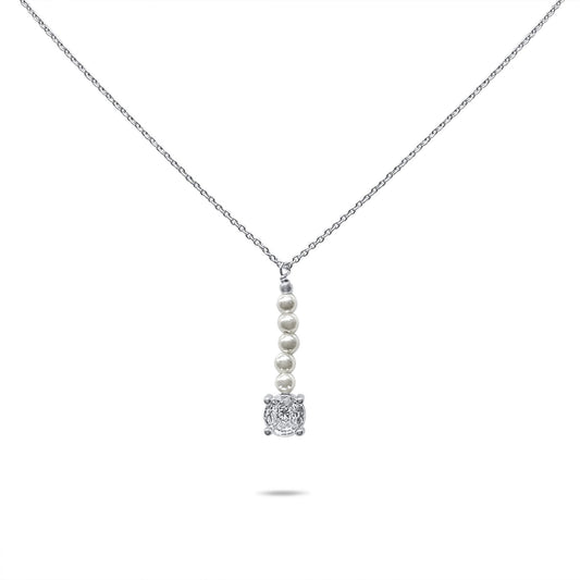 NECKLACE WITH ZIRCON STONE AND PEARLS Mystic Alchemy