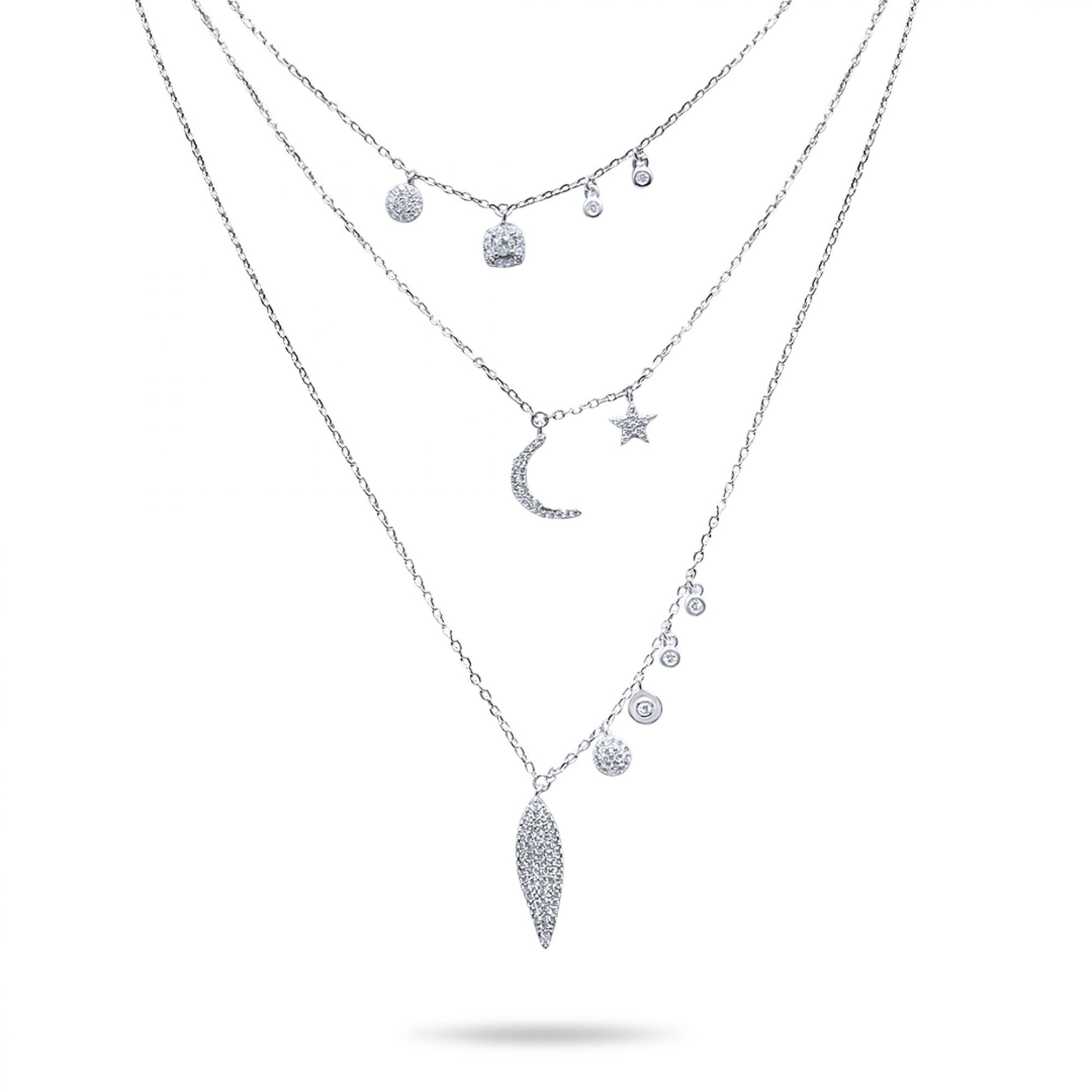TRIPLE NECKLACE WITH ZIRCON STONES Mystic Alchemy