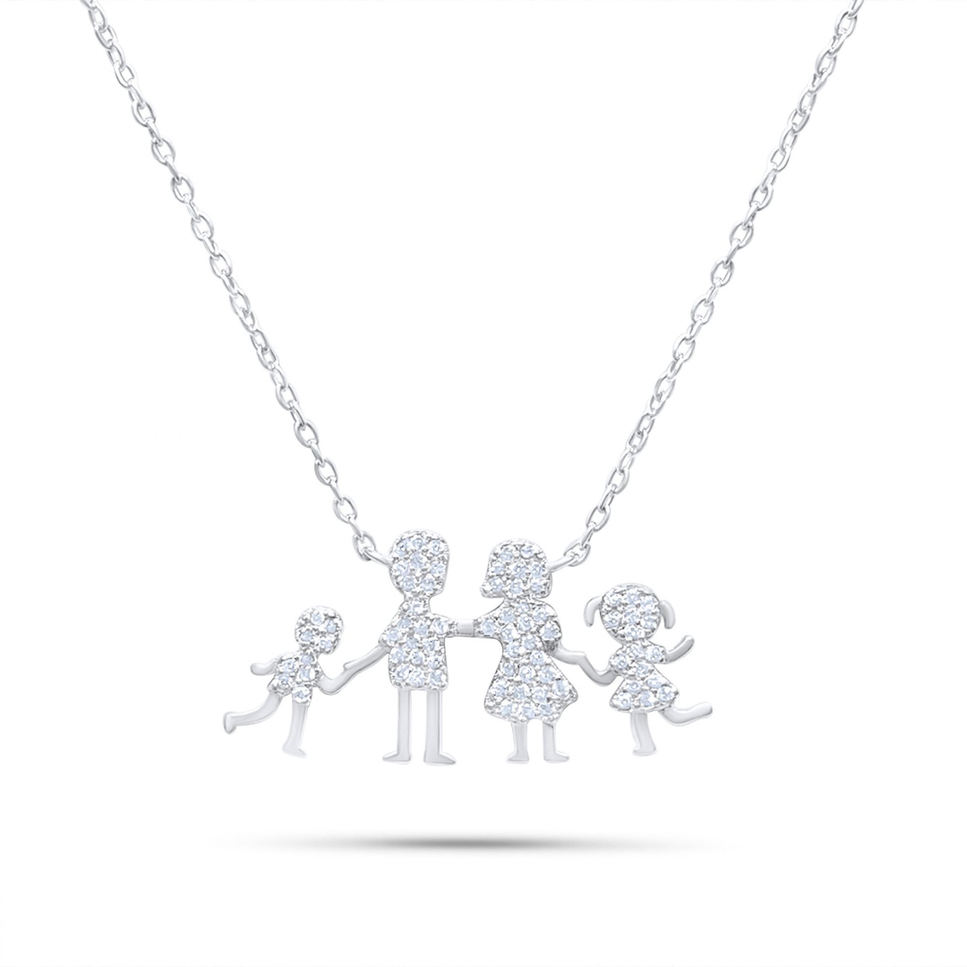 FAMILY GIRL AND BOY NECKLACE WITH ZIRCON STONES Mystic Alchemy