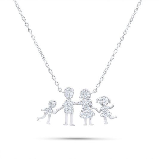 FAMILY GIRL AND BOY NECKLACE WITH ZIRCON STONES Mystic Alchemy