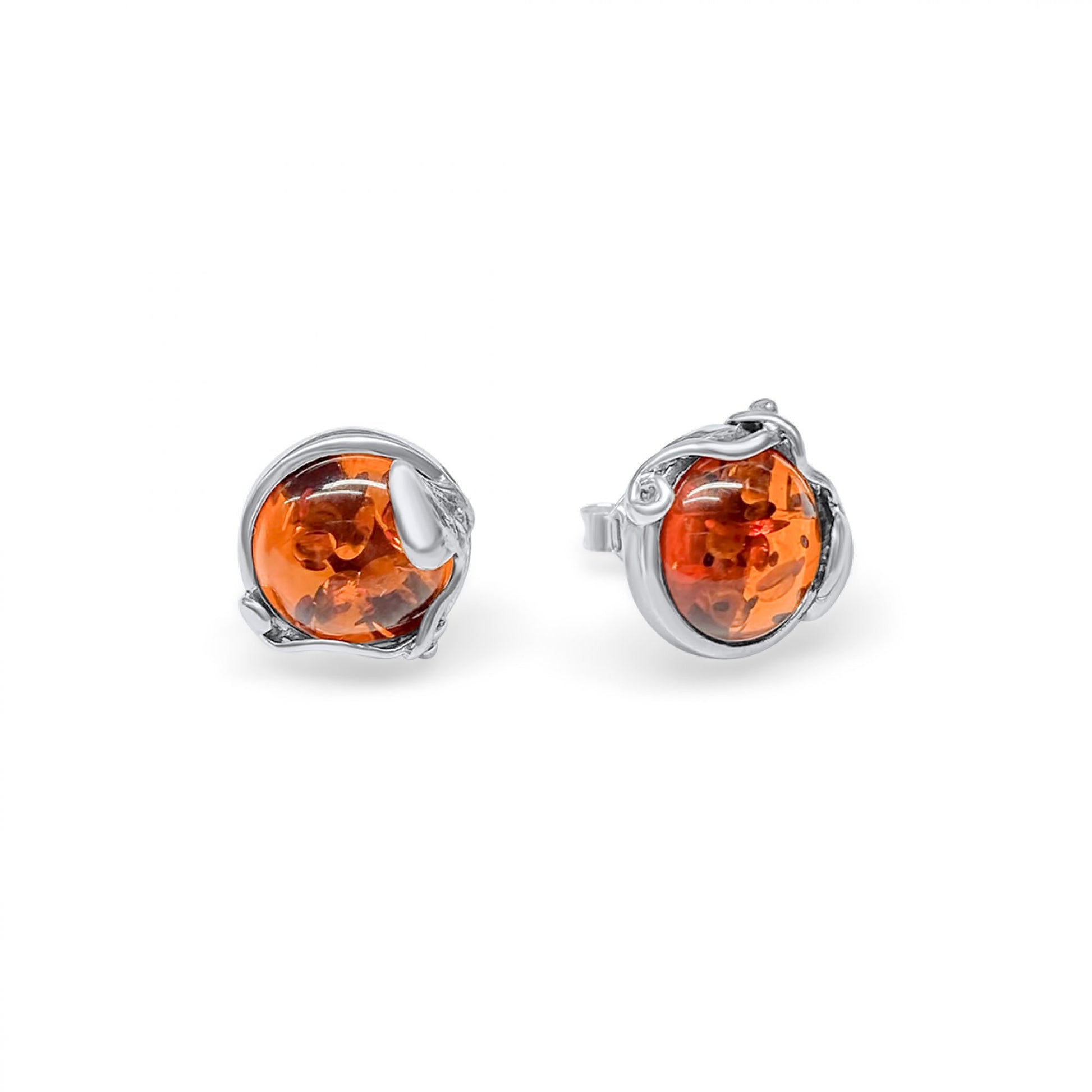 Amber Stud Earrings Silver 925 Mystic Alchemy