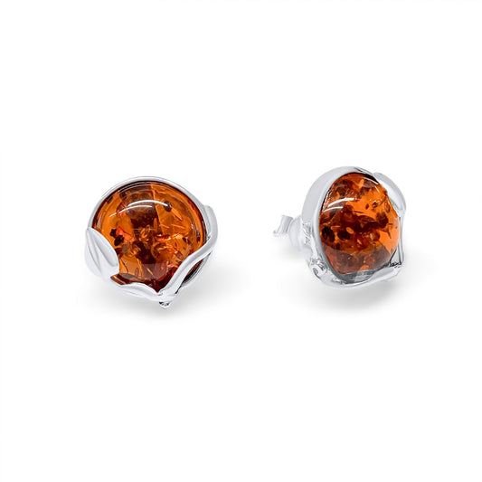 Amber Stud Earrings Silver 925 Mystic Alchemy