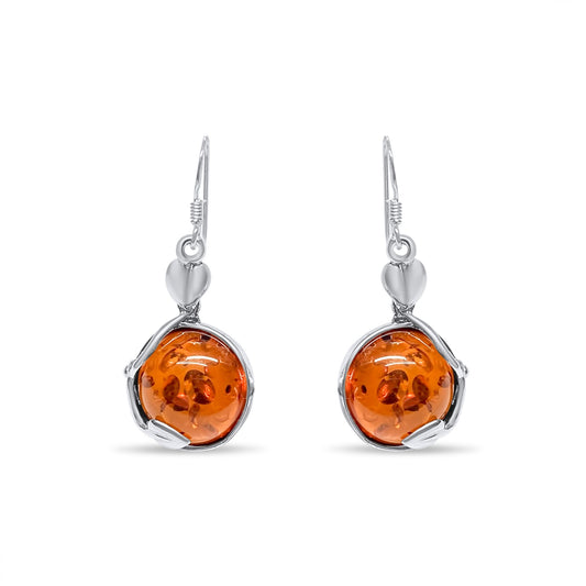 Amber Dangle Earrings Silver 925 Mystic Alchemy