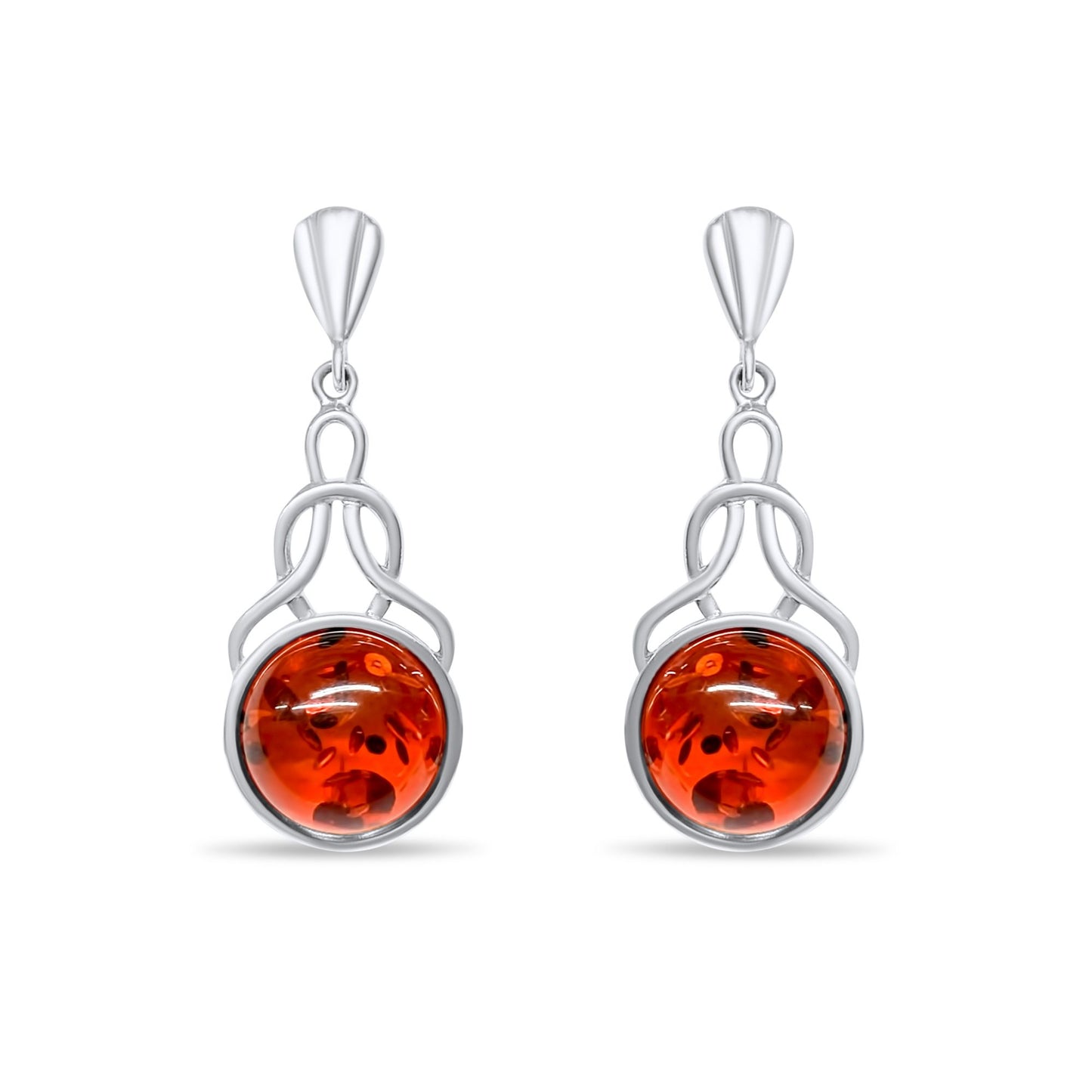 Amber Dangle Earrings Silver 925 Mystic Alchemy