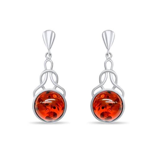 Amber Dangle Earrings Silver 925 Mystic Alchemy