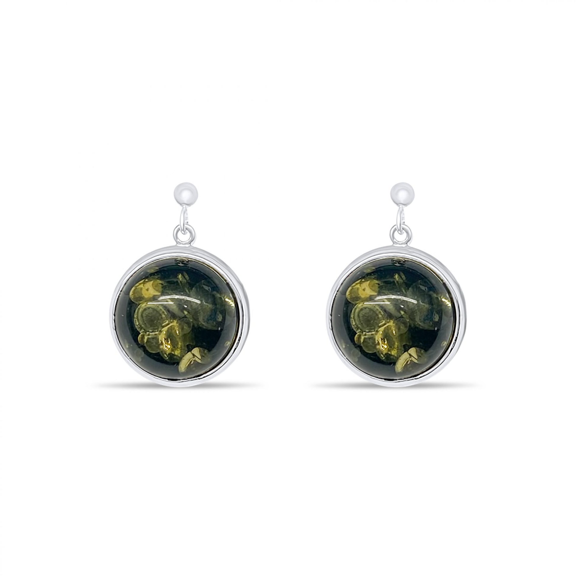 Amber Stud Earrings Silver 925 Mystic Alchemy