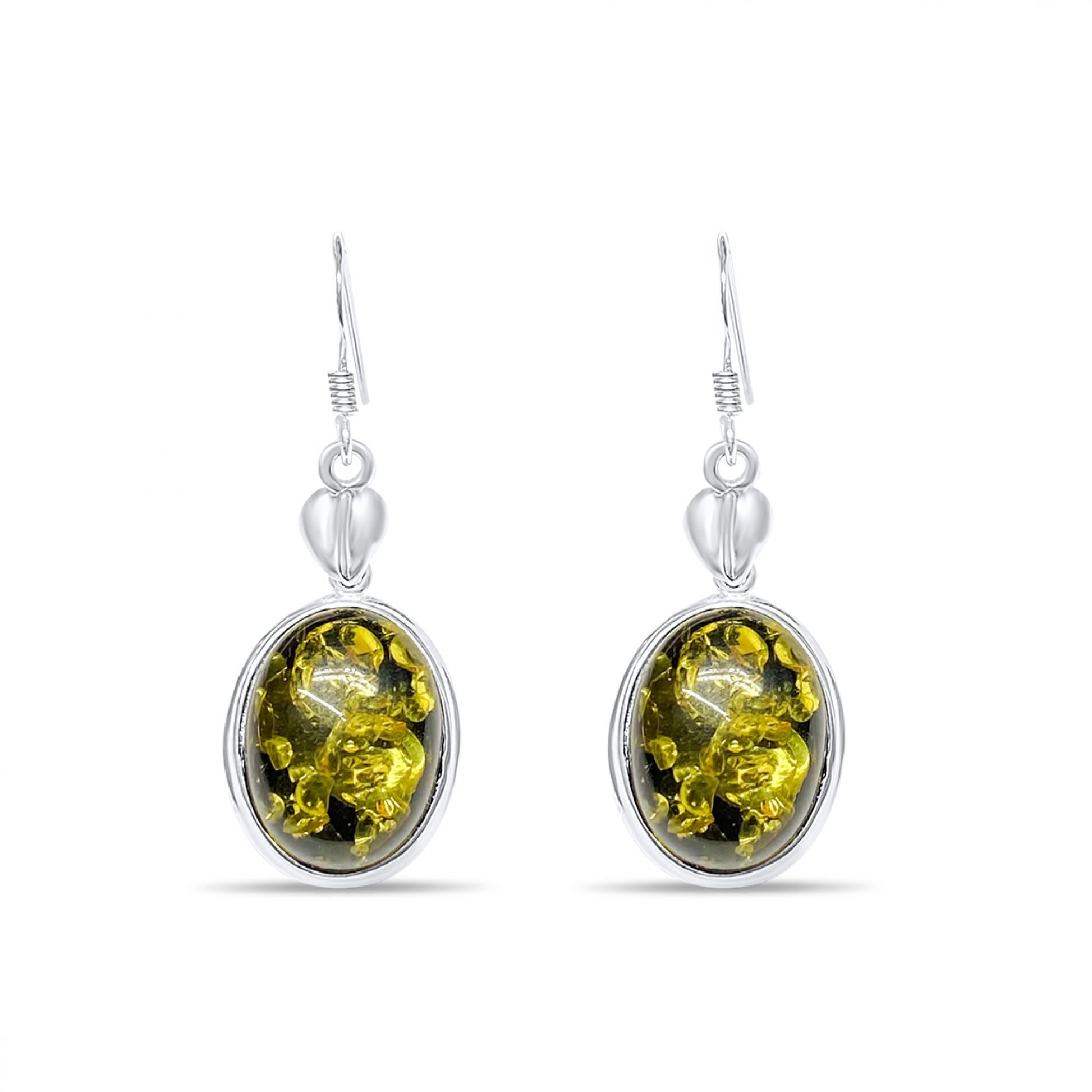 Amber Dangle Earrings Silver 925 Mystic Alchemy