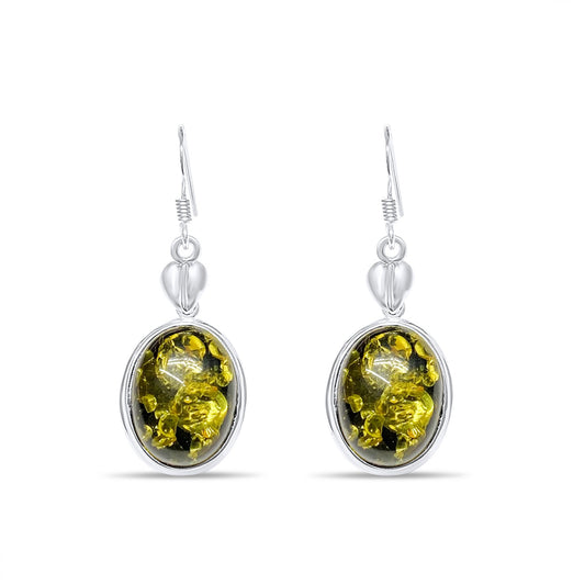 Amber Dangle Earrings Silver 925 Mystic Alchemy