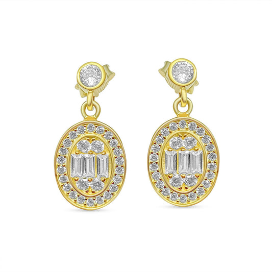 GOLD PLATED EARRINGS WITH ZIRCON STONES Mystic Alchemy