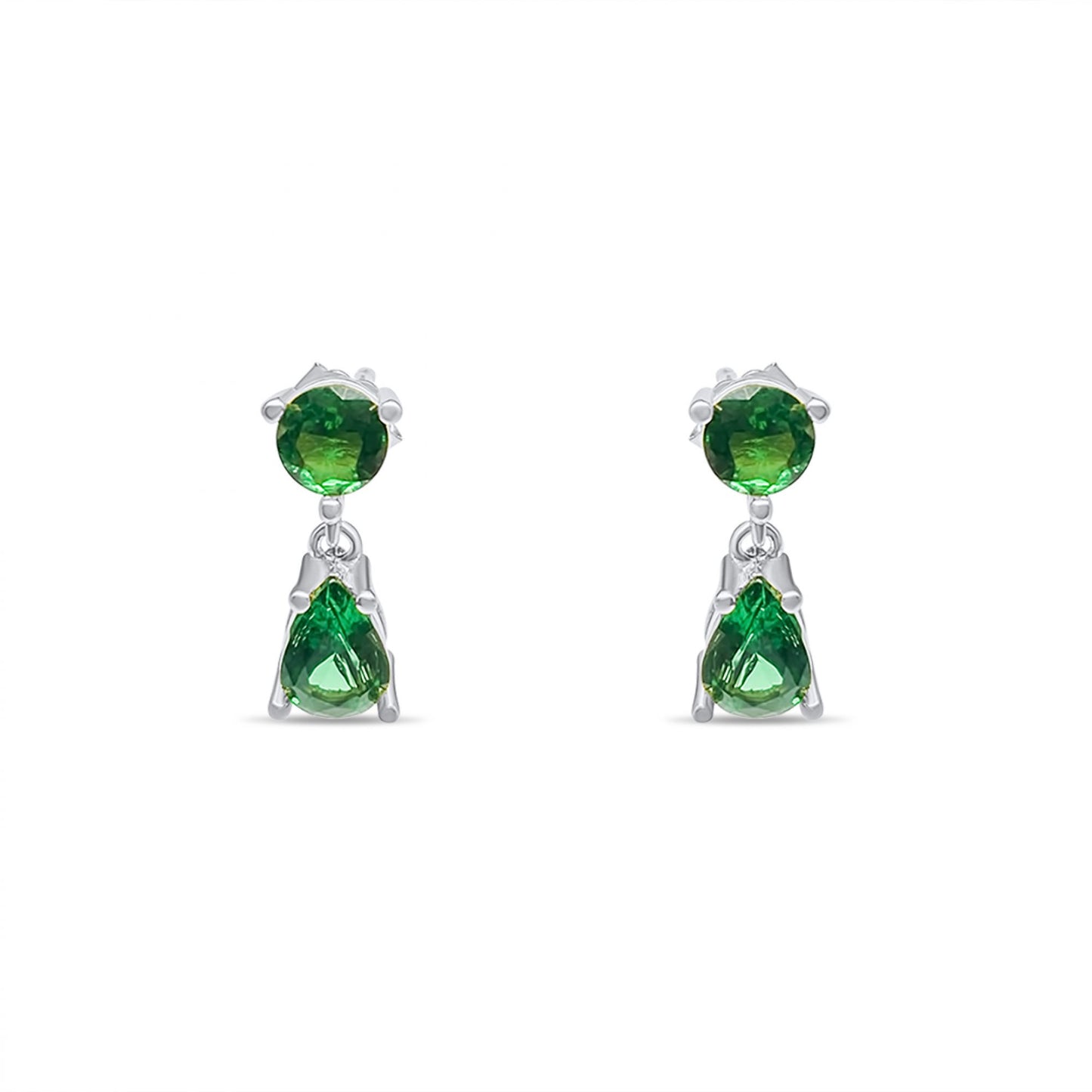 SILVER EARRINGS WITH EMERALD STONES Mystic Alchemy
