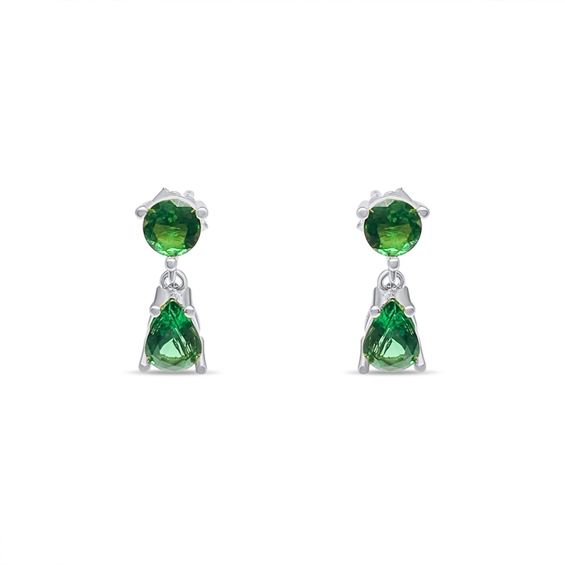 SILVER EARRINGS WITH EMERALD STONES Mystic Alchemy