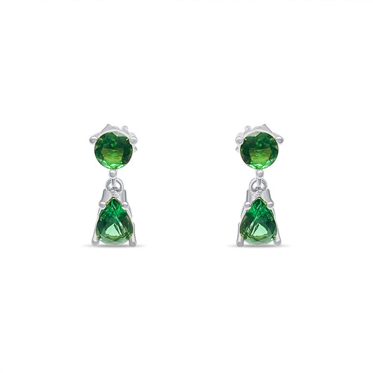 SILVER EARRINGS WITH EMERALD STONES Mystic Alchemy