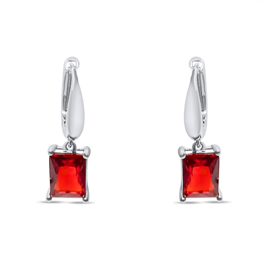 SILVER EARRINGS WITH RUBY STONES Mystic Alchemy