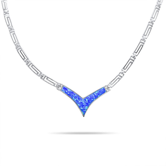 NECKLACE WITH OPAL STONES AND MEANDRO Mystic Alchemy