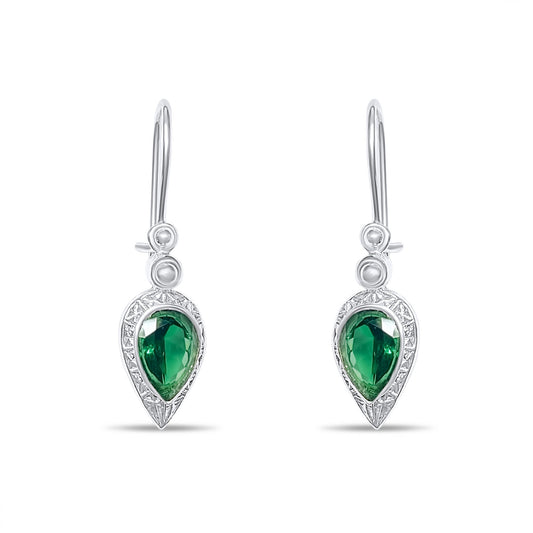 OXIDIZED EARRINGS WITH EMERALD STONES Mystic Alchemy