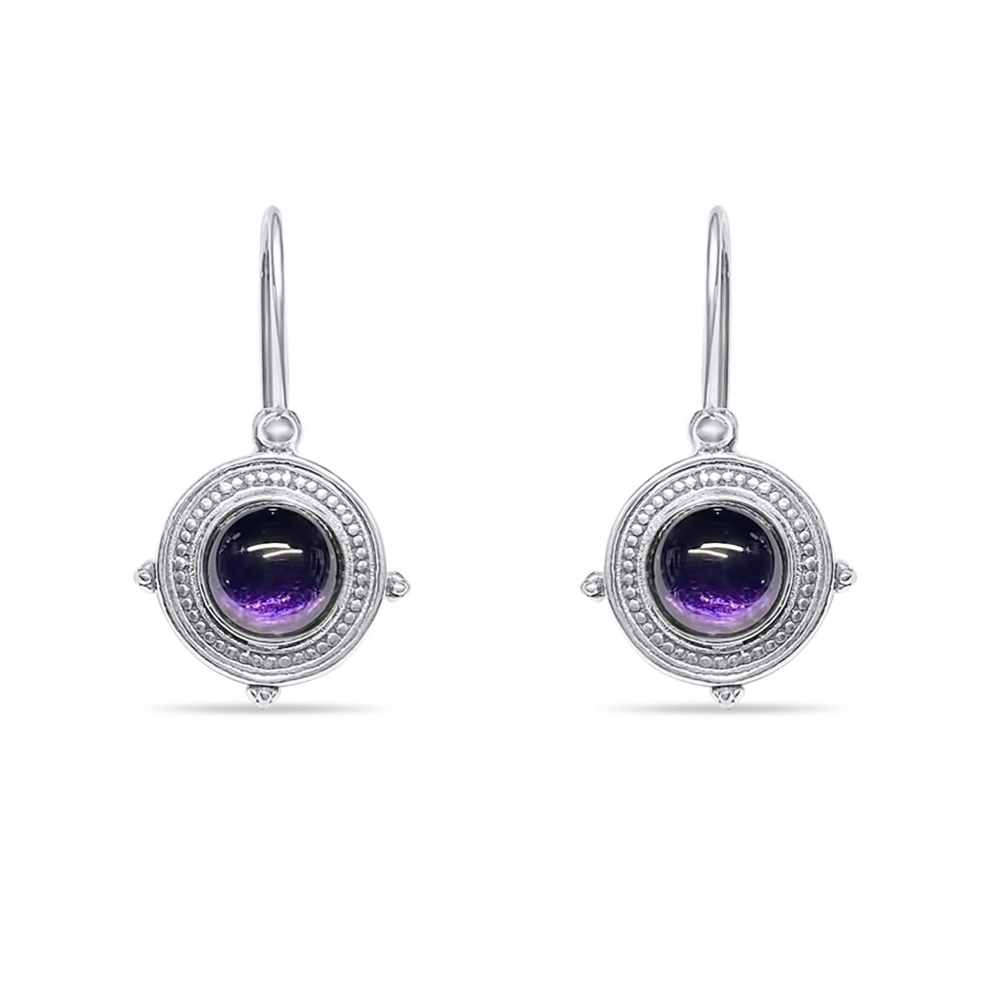 OXIDIZED EARRINGS WITH AMETHYST STONES Mystic Alchemy