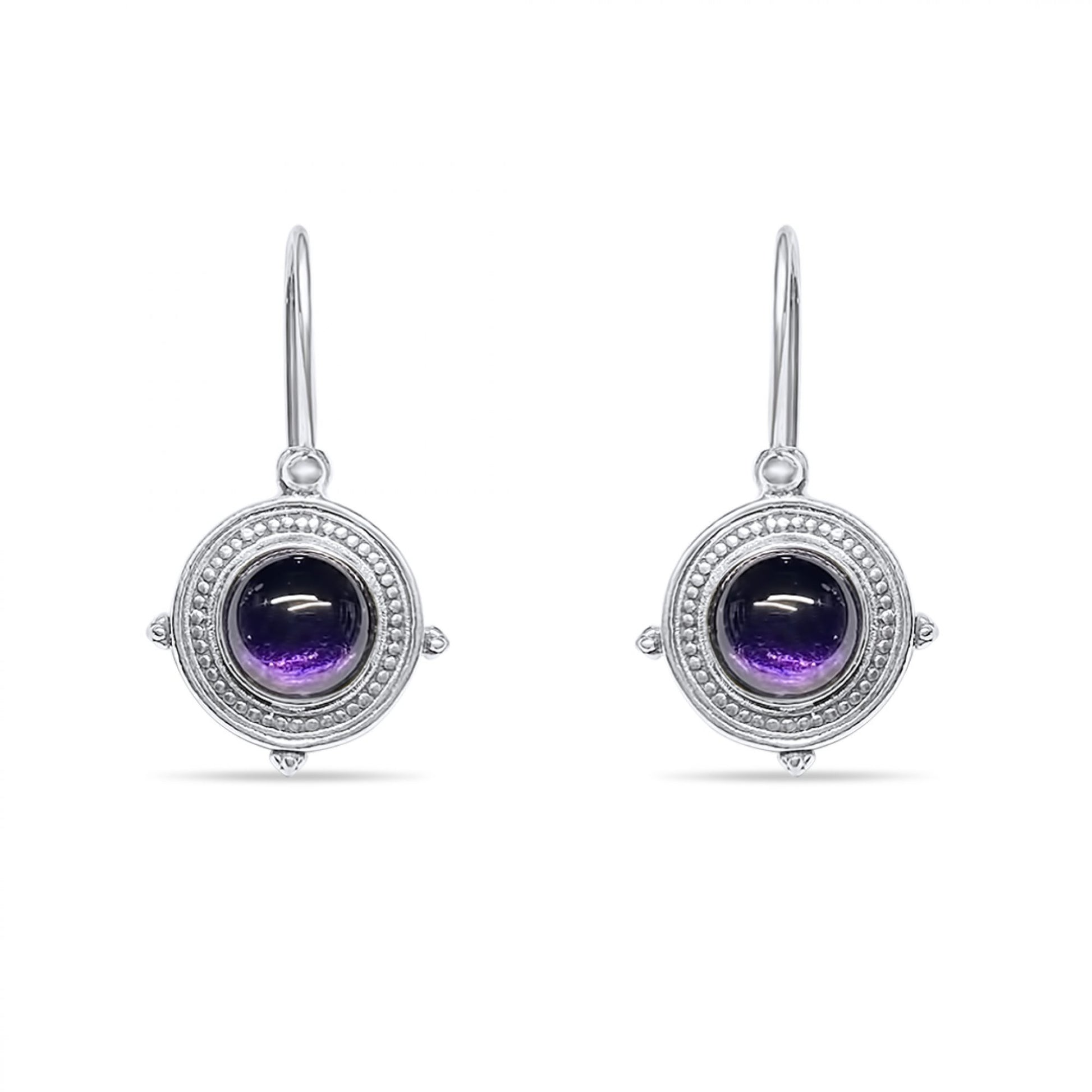 OXIDIZED EARRINGS WITH AMETHYST STONES Mystic Alchemy