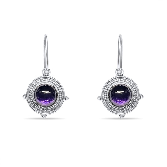 OXIDIZED EARRINGS WITH AMETHYST STONES Mystic Alchemy