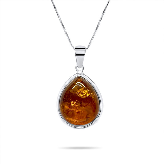 Amber Pendant Necklace Silver 925 Mystic Alchemy