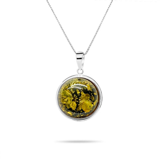 Amber Pendant Necklace Silver 925 Mystic Alchemy