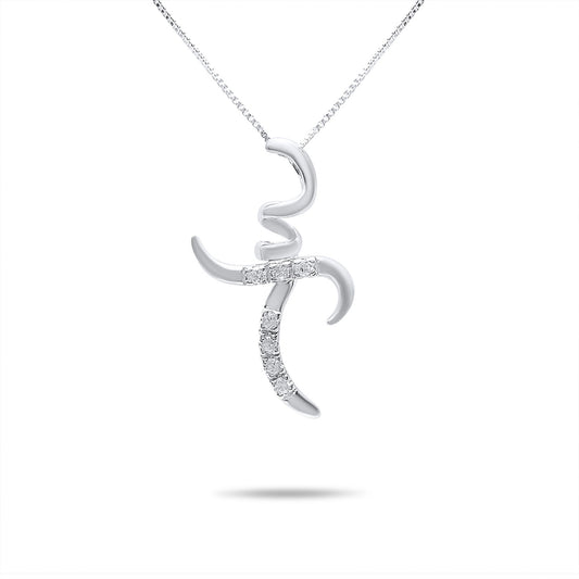 Silver Cross Necklace with Zircon Stones Mystic Alchemy