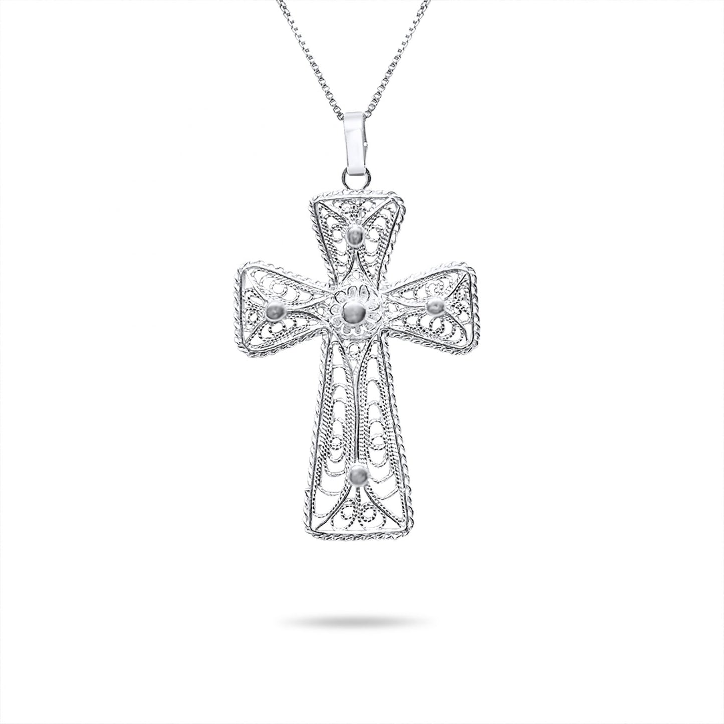 Filigree Cross Pendant 925 Silver Mystic Alchemy