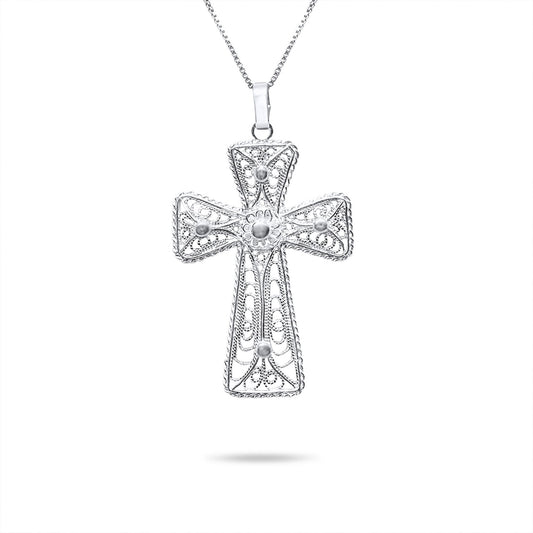 Filigree Cross Pendant 925 Silver Mystic Alchemy