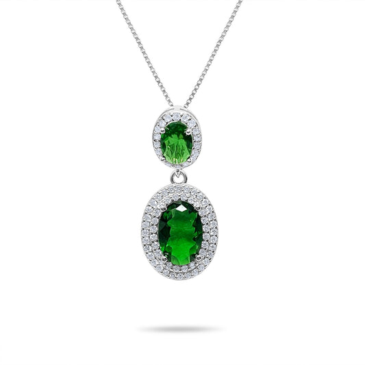 NECKLACE WITH ZIRCON AND EMERALD STONES Mystic Alchemy
