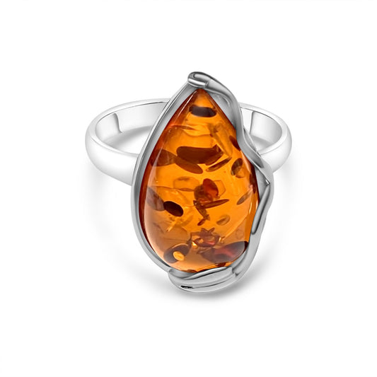 RING WITH AMBER Mystic Alchemy