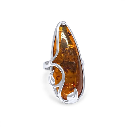 AMBER STONE RING Mystic Alchemy