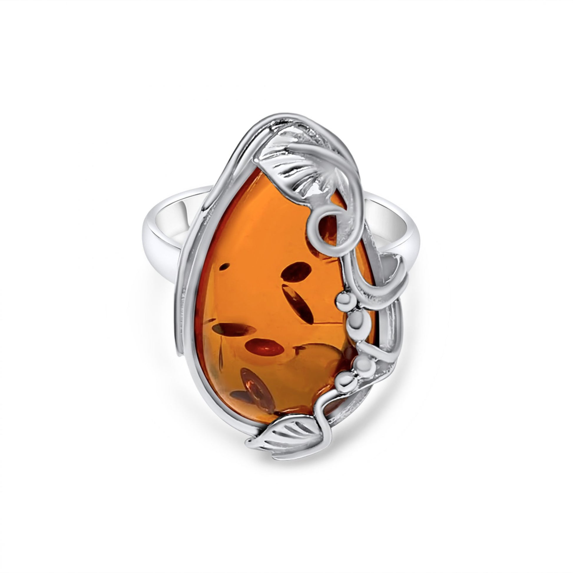 Amber Stone Silver 925 Ring Mystic Alchemy