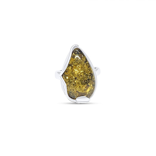 AMBER STONE RING Mystic Alchemy