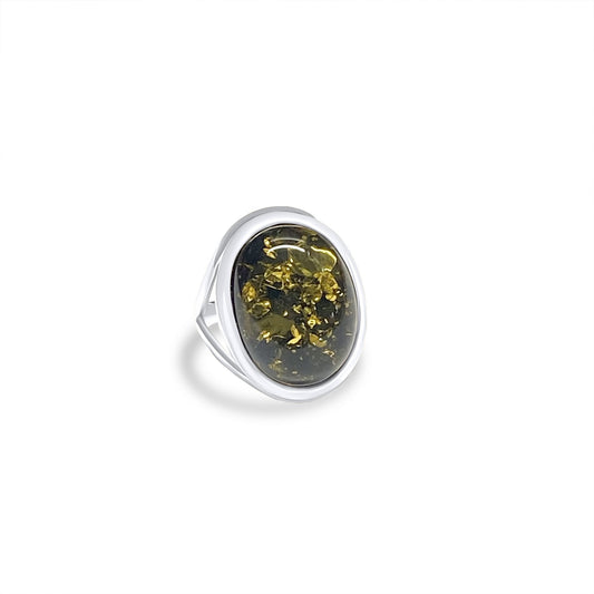 Amber Stone Silver 925 Ring Mystic Alchemy