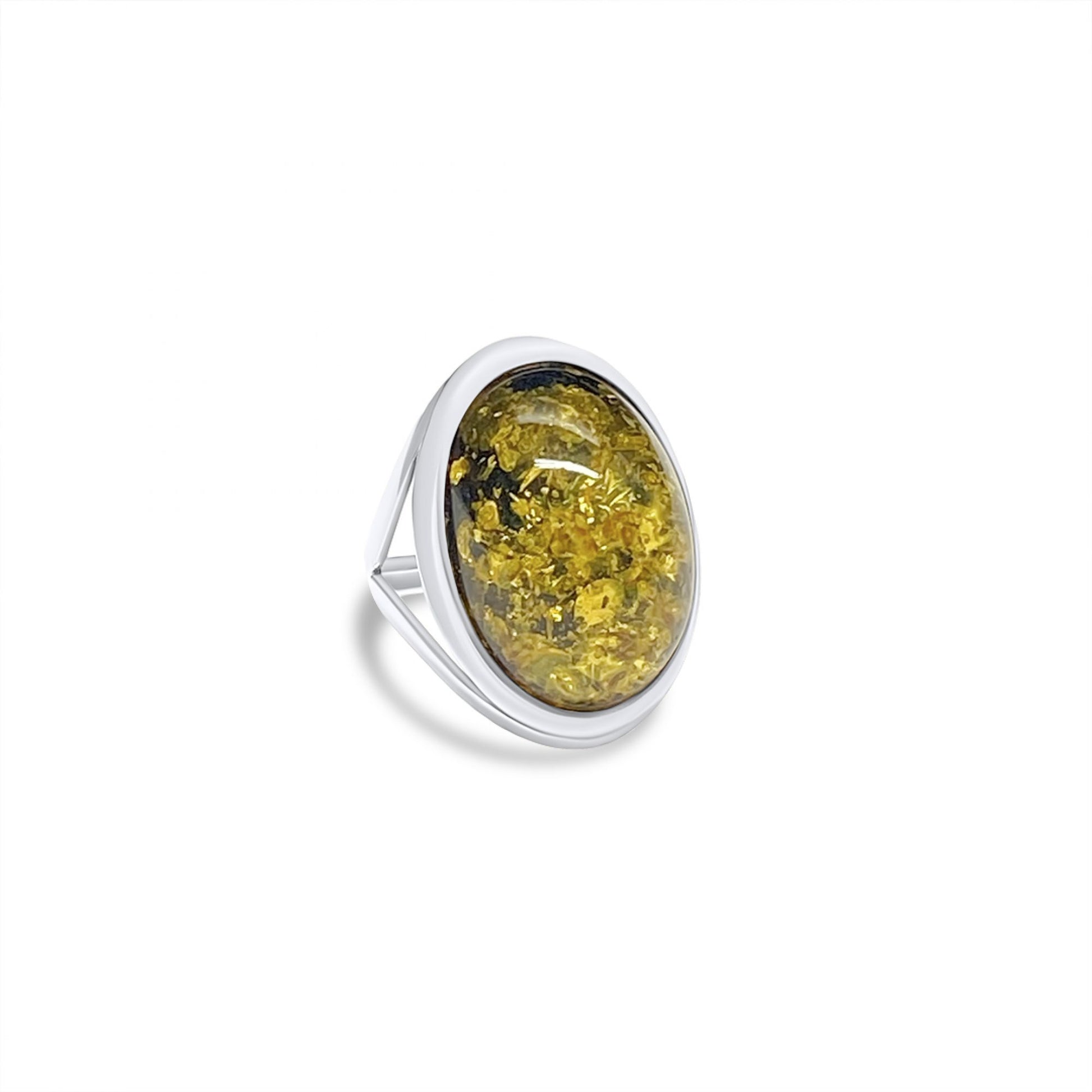 Amber Stone Silver 925 Ring Mystic Alchemy