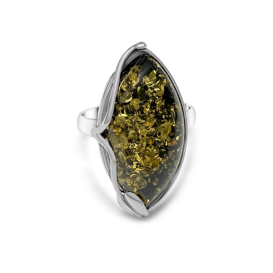 AMBER STONE RING Mystic Alchemy