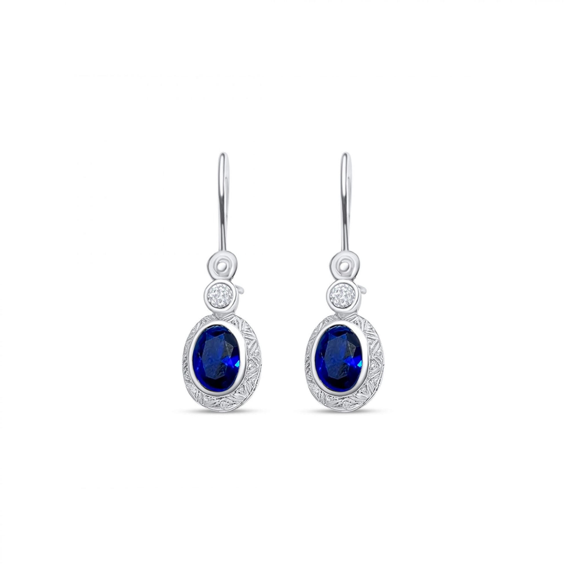 OXIDIZED EARRINGS WITH SAPPHIRE AND ZIRCON STONES Mystic Alchemy